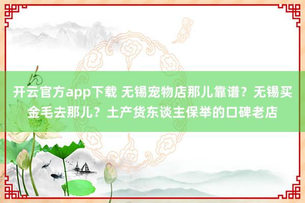 开云官方app下载 无锡宠物店那儿靠谱？无锡买金毛去那儿？土产货东谈主保举的口碑老店