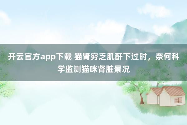 开云官方app下载 猫肾穷乏肌酐下过时，奈何科学监测猫咪肾脏景况