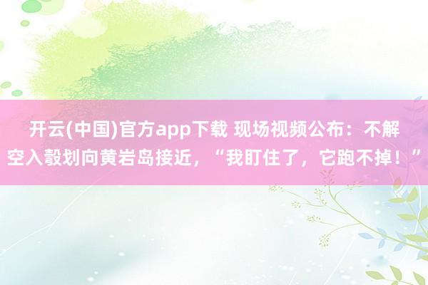 开云(中国)官方app下载 现场视频公布：不解空入彀划向黄岩岛接近，“我盯住了，它跑不掉！”